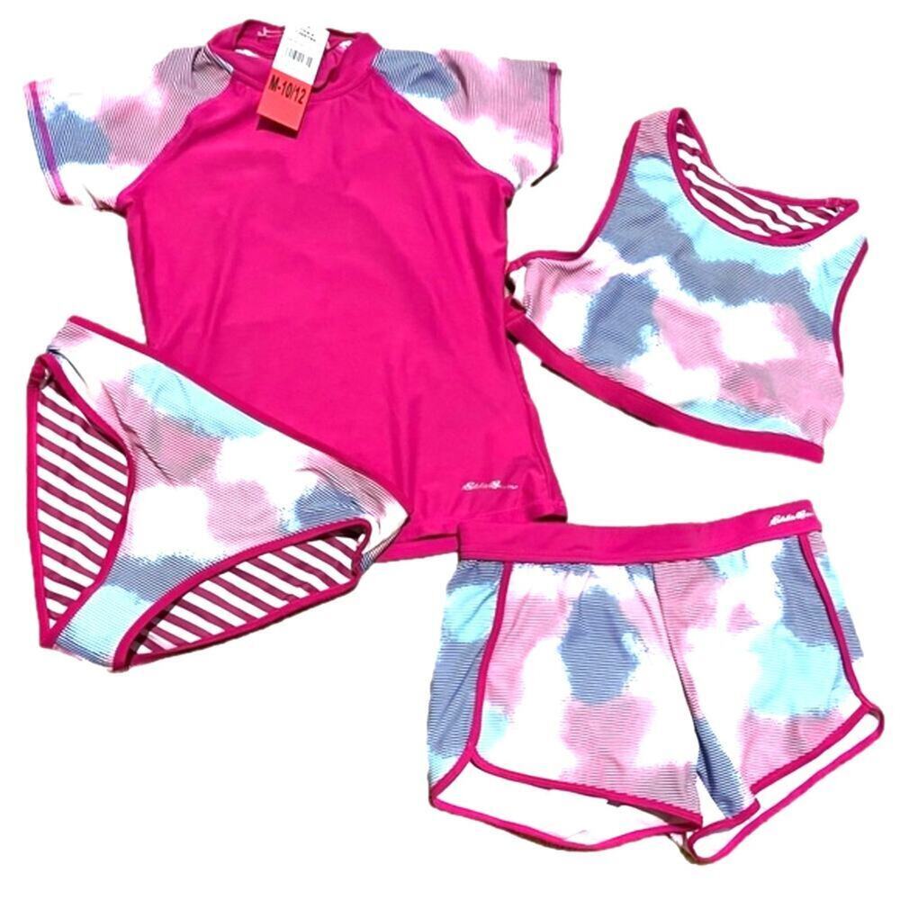 Eddie Bauer Girl's Swimwear Set Pink Medium NWT